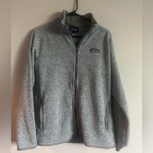 Patagonia Gray Knit Fleece Full Zip Jacket Size L